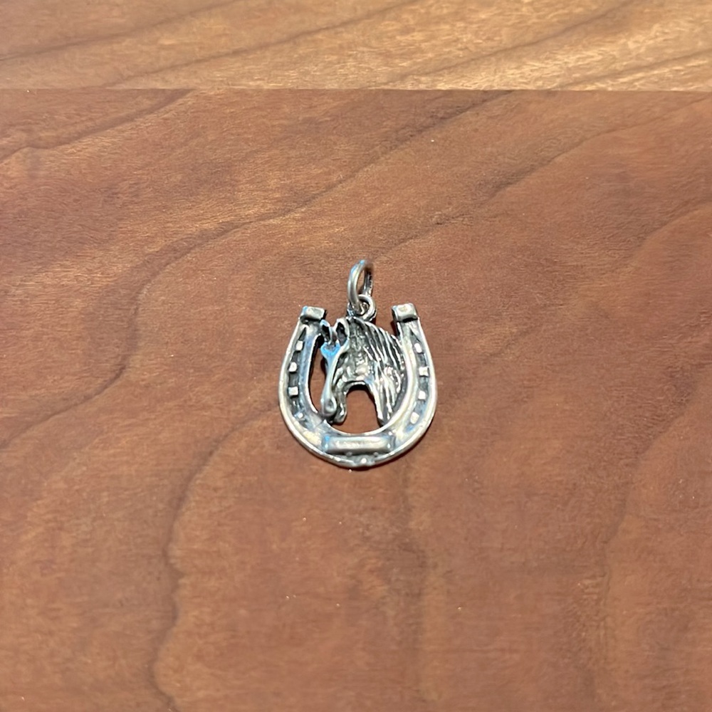 Sterling Silver Horse and Horseshoe Charm